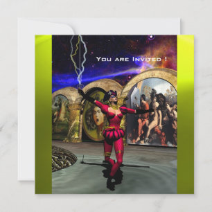 ANDROID BALLET, Rot-Gelb-Blau-Science Fiction Einladung