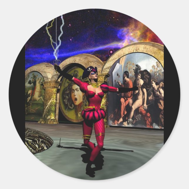 ANDROID BALLET, Science Fiction Runder Aufkleber (Vorderseite)