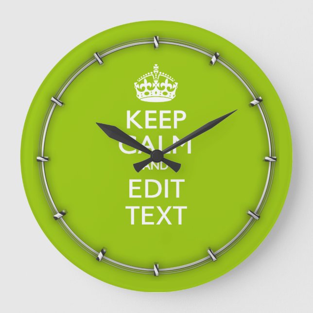 Android Green Behalt Calm haben Ihren Text Große Wanduhr (Vorderseite)