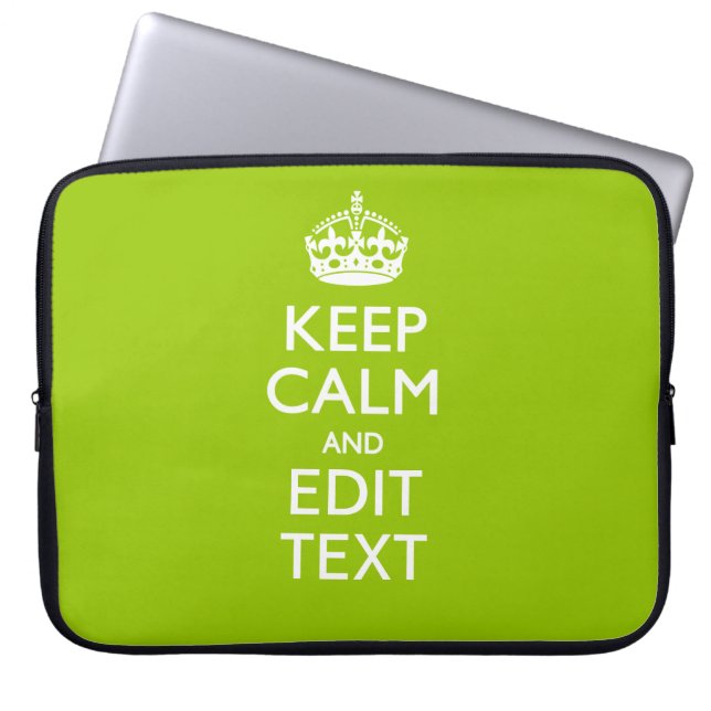 Android Green Behalte Ruhe und Ihren Text Laptopschutzhülle (Vorderseite)