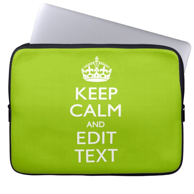 Android Green Behalte Ruhe und Ihren Text Laptopschutzhülle (Vorderseite)