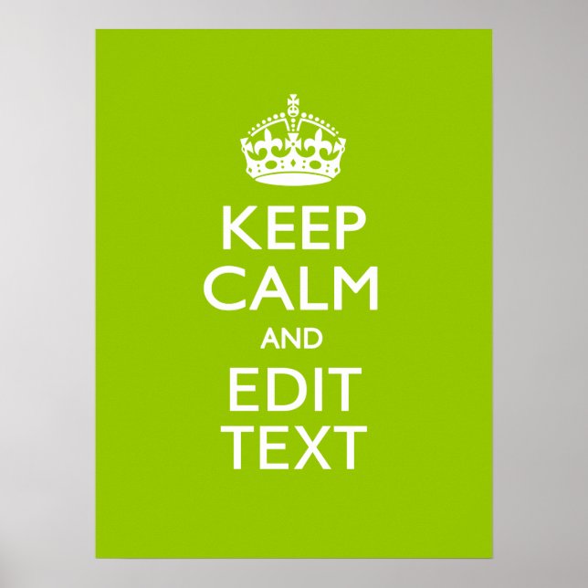Android Green Style Behalte Ruhe und Ihren Text Poster (Vorne)