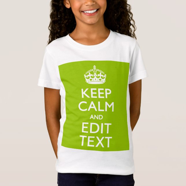 Android Green Style Behalte Ruhe und Ihren Text T-Shirt (Vorderseite)