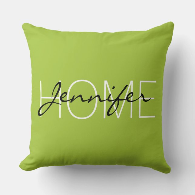 Android grüne Farbe Home Monogramm Kissen (Vorderseite)