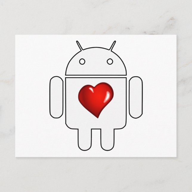 Android-Liebe Postkarte (Vorderseite)