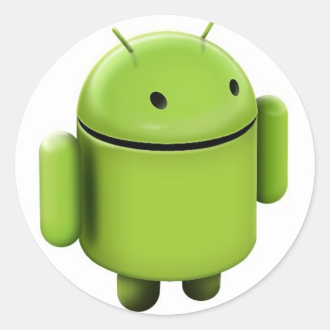Android Logo Runder Aufkleber (Vorderseite)