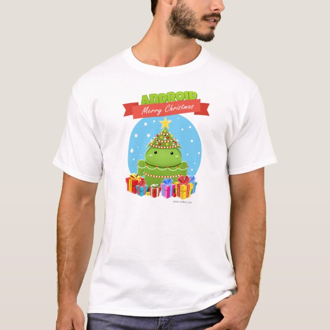 Android Merry Christmas T-Shirt (Vorderseite)