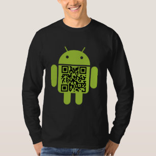 Android QR-Code Herren lange Schlange T-Shirt