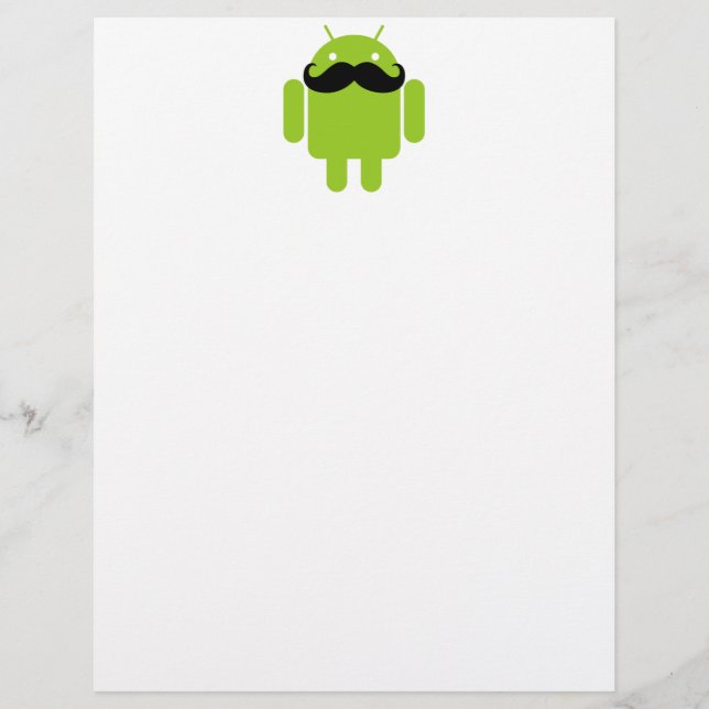 Android Robot Black Mustache Graphic (Vorderseite)