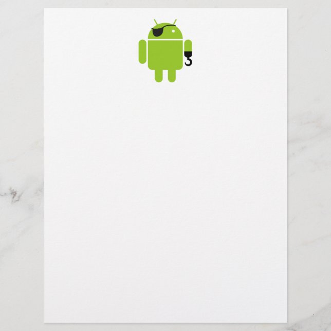 Android Robot Icon als Pirate (Vorderseite)