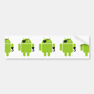 Android Robot Icon als Pirate Autoaufkleber
