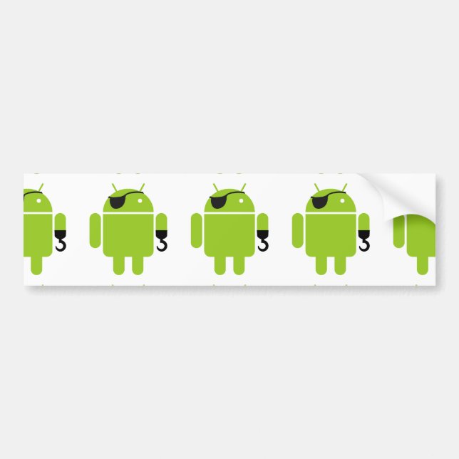 Android Robot Icon als Pirate Autoaufkleber (Vorne)