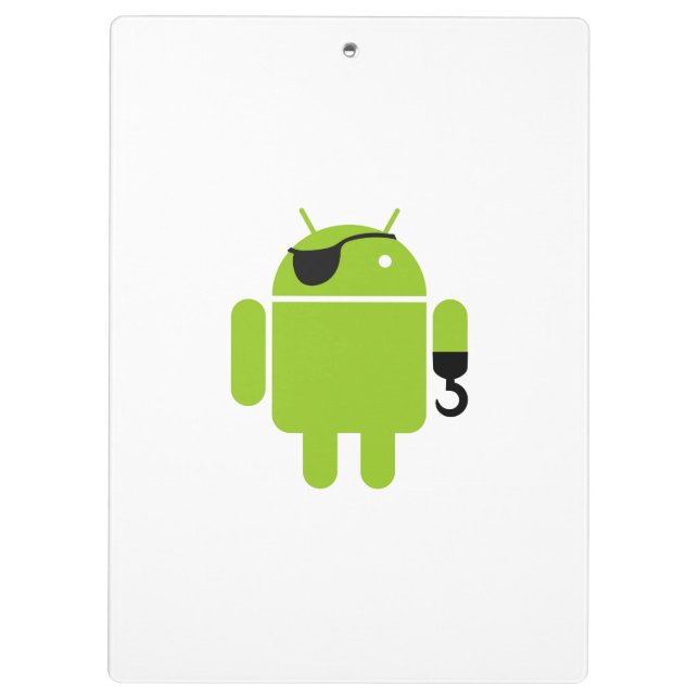 Android Robot Icon als Pirate Klemmbrett (Rückseite)