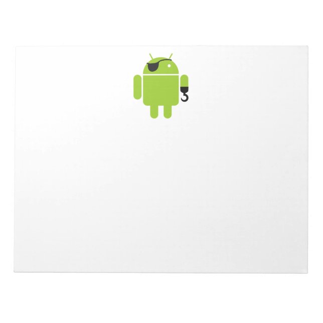 Android Robot Icon als Pirate Notizblock (Vorderseite)