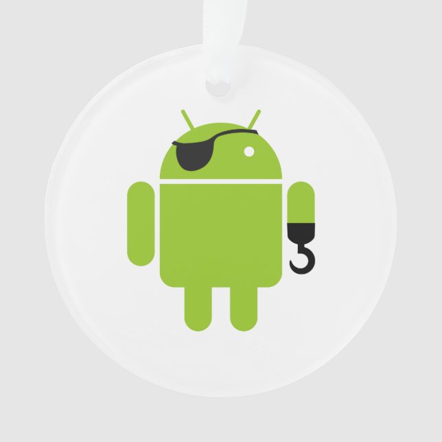 Android Robot Icon als Pirate Ornament (Vorderseite)