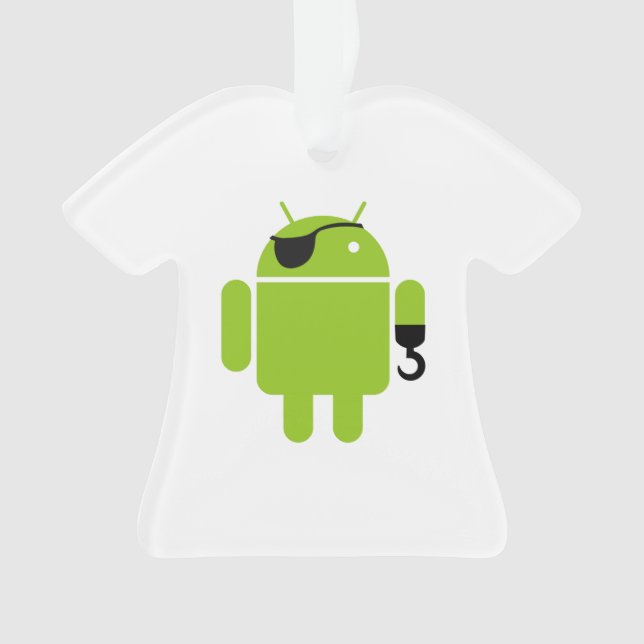 Android Robot Icon als Pirate Ornament (Vorderseite)