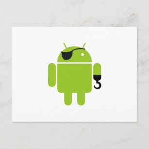 Android Robot Icon als Pirate Postkarte