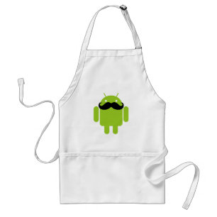 Android Robot Icon Mustache Schürze