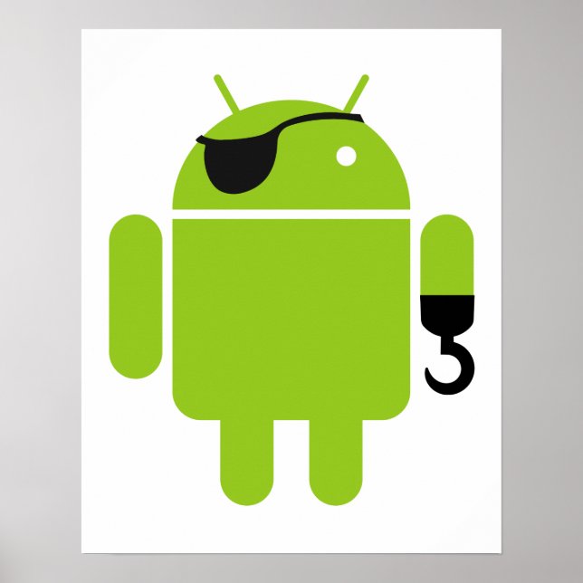 Android Robot Mighty Pirate Poster (Vorne)