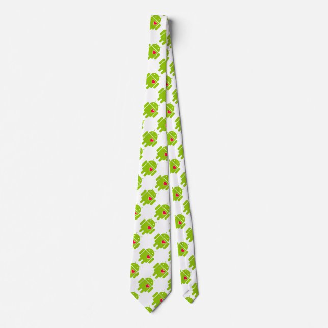 Android Robot mit einem Heart Fashion Krawatte (Vorderseite)