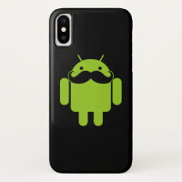 Android Robot Mustache auf Black