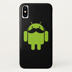 Android Robot Mustache auf Black Case-Mate iPhone Hülle