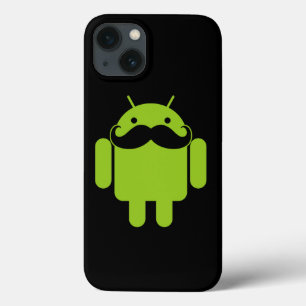 Android Robot Mustache auf Black Case-Mate iPhone Hülle