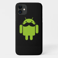 Android Robot Mustache auf Schwarz