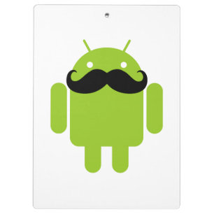 Android Robot Mustache Klemmbrett
