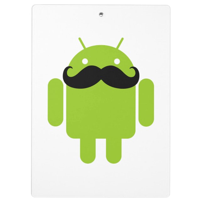Android Robot Mustache Klemmbrett (Rückseite)