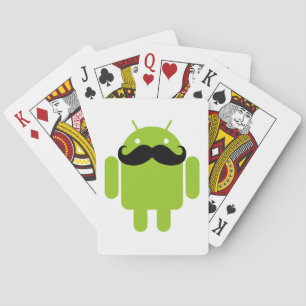 Android Robot Mustache Spielkarten