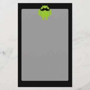 Android Robot Mustache Style auf schwarz Briefpapier