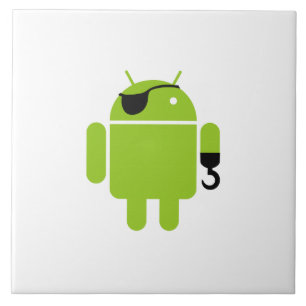 Android Robot Pirate Style Fliese