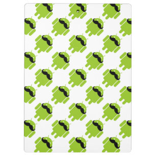 Android Robot Whimsical Mustache Style Klemmbrett