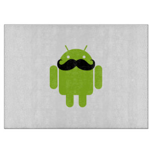 Android Robot Whimsical Mustache Style Schneidebrett