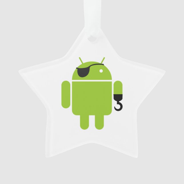 Android-Roboter-Symbol als Pirat Ornament (Vorderseite)