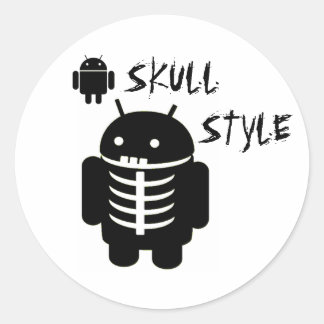 Android SKULL STYLE Runder Aufkleber
