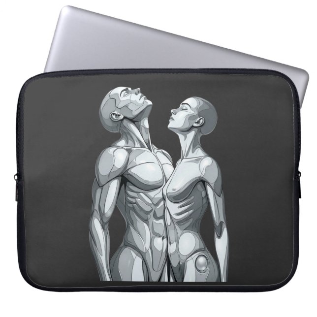 Android Union: Couple Futuristic Laptop Sleeve (Vorderseite)