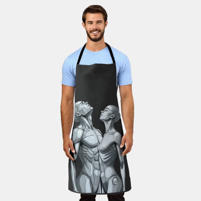Android Union: Cyborg Couple All-Over Print Apron Schürze (Getragen)