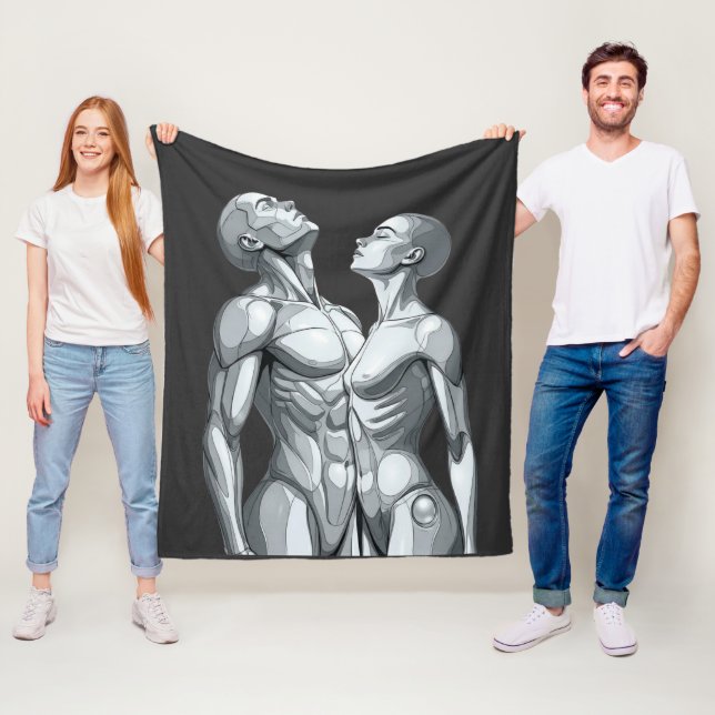 Android Union: Cyborg Couple Fleece Blanket (Beispiel)