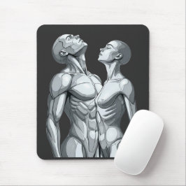 Android Union: Cyborg Couple Futuristic Mousepad
