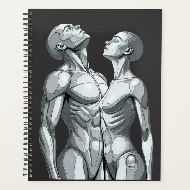 Android Union: Cyborg Couple Futuristic Planner Planer (Vorderseite)