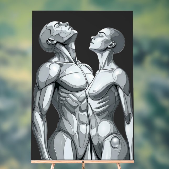 Android Union:Cyborg Couple Large Acrylic Wall Art Acrylschild (Neutral)