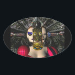 ANDROID XENIA SPACESHIP PILOT, Science Fiction Ovaler Aufkleber<br><div class="desc">Farbenfrohe Animation Rahmen aus unserem Science Fiktion Film HYPERION WORLD arbeiten in Arbeit. Android Nanotech - Xenia 05 . Sie können die Auszüge aus Filmen in Arbeit sehen unter: htttp://www.webalice.it/baldesign3dBulgan & Alessandro Lumini 3D Design und Animation Florenz-Italien.</div>