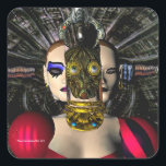 ANDROID XENIA SPACESHIP PILOT, Science Fiction Quadratischer Aufkleber<br><div class="desc">Farbenfrohe Animation Rahmen aus unserem Science Fiktion Film HYPERION WORLD arbeiten in Arbeit. Android Nanotech - Xenia 05 . Sie können die Auszüge aus Filmen in Arbeit sehen unter: htttp://www.webalice.it/baldesign3dBulgan & Alessandro Lumini 3D Design und Animation Florenz-Italien.</div>