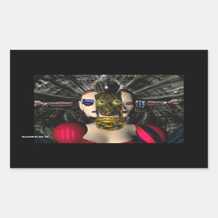 ANDROID XENIA SPACESHIP PILOT, Science Fiction Rechteckiger Aufkleber