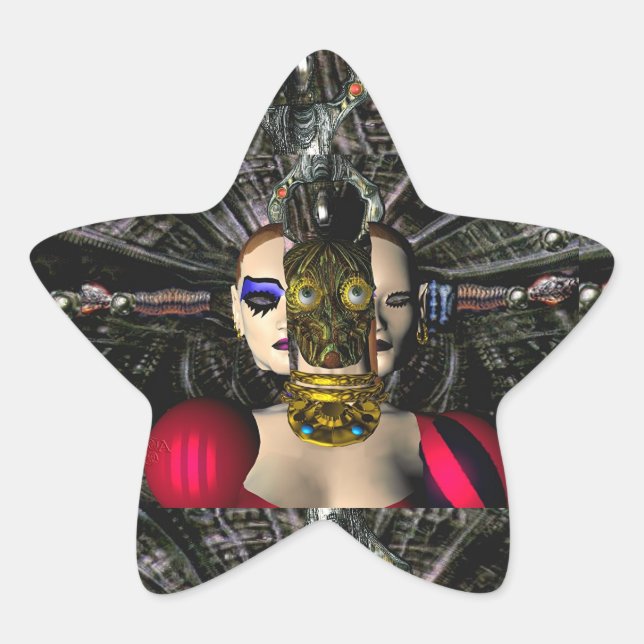 ANDROID XENIA SPACESHIP PILOT, Science Fiction Stern-Aufkleber (Vorderseite)