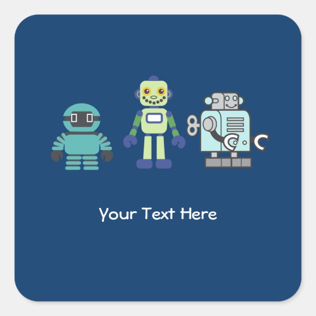 Androiden und Robot-Aufkleber Quadratischer Aufkleber (Vorderseite)