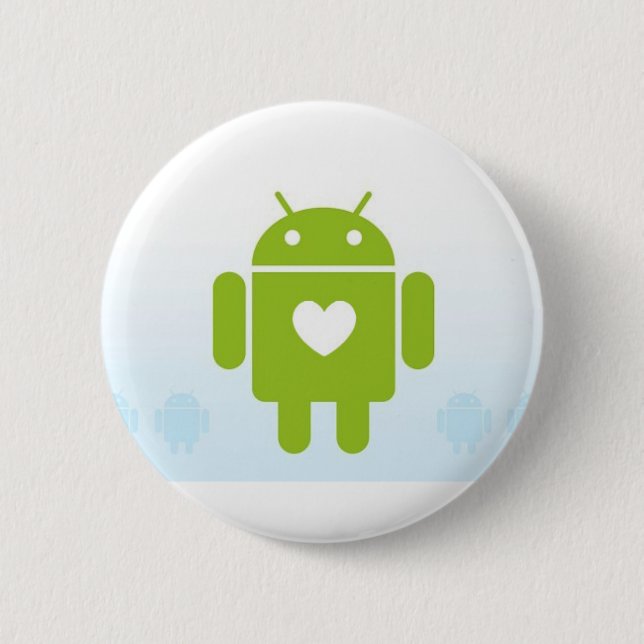 Androider Herz-Knopf Button (Vorderseite)