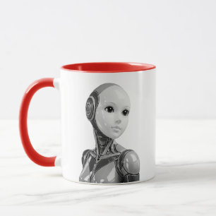 Androider Humanoid Büste Tasse